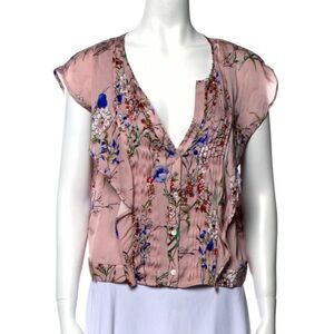 Marissa Webb – Ruffle Floral Blouse – Blush Multicolor